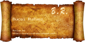 Bucsi Rufusz névjegykártya